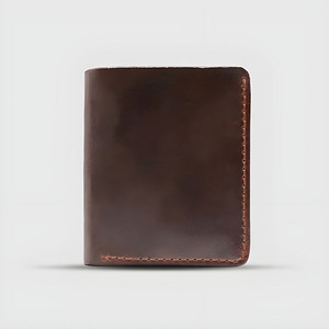 Portefeuille court en cuir véritable pour hommes, design compact à double pli, plusieurs emplacements pour cartes, compartiments pour espèces, accessoire de poche pour usage quotidien - Product Image 1