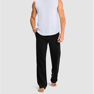 Pantalon de jogging décontracté pour homme en coton gris léger et respirant, avec taille élastique et cordon de serrage, poches latérales, idéal pour l'automne - Product Image 2
