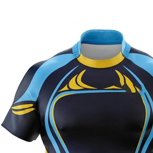 Maillot de rugby personnalisé haut de gamme, imprimé, extensible dans 4 directions, respirant, séchage rapide, antibactérien, anti-UV, 100 % polyester, été - Product Image 4