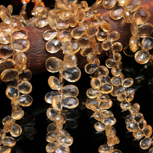 Citrine Faceted Pear Shape Natural <b>Stone</b> Beads Golden Topaz for Jewelry Making - Product Image 6
