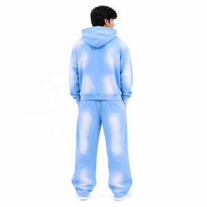 Conjunto de Sudadera con Capucha Tie-Dye para Hombre, Sudaderas Extra Grandes de Algodón French Terry, Chándal Informal con Bolsillos, Proveedor OEM - Product Image 3