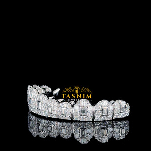 TASNIM - Grillz Dentales de Plata 925 con Diamantes Moissanite VVS, Corte Princesa, Engaste Invisible, Estilo Hip Hop, Unisex, para Fiestas y Uso Diario - Product Image 2