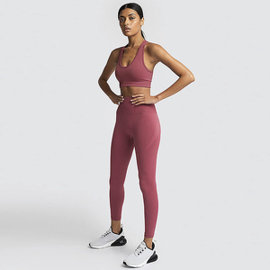 Premium Women Yoga Set High Waist Leggings Breathable Sports Bra Seamless Gym Workout Outfit Activewear - Product Image 3