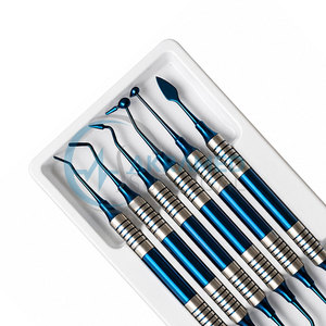 Kit de 6 Instrumentos Dentales para Rellenos de Composite, Recubiertos de Titanio Azul, de Acero Inoxidable Restaurador - Product Image 6