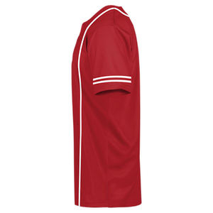 Maillot de baseball pour homme à 6 boutons, fermeture frontale, avec bordure rouge, tenue de sport athlétique, haut de sport urbain - Product Image 3