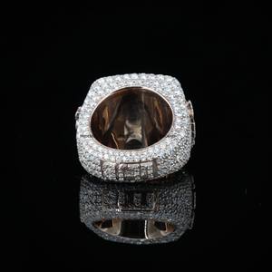 Customize Photo <b>Iced</b> Out Round Brilliant Cut VVS Bling Moissanite Rapper Hip Hop Custom HandMade Statement <b>Ring</b> Jewelry for Gift - Product Image 5