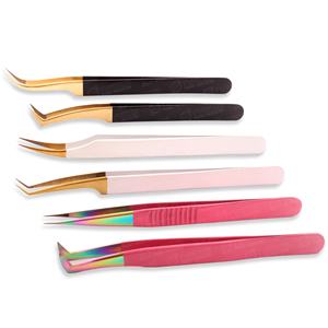 Construcción duradera de acero inoxidable puro Forma curva única con punta puntiaguda para un fácil acceso a las pestañas de salón - Product Image 1