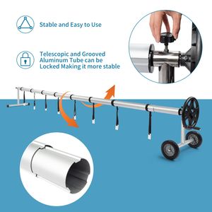 Avvolgitore per Copertura Solare in Alluminio da 18 Piedi per Piscine Fuori Terra, Facile Installazione, Uso Interno/Esterno - Product Image 4