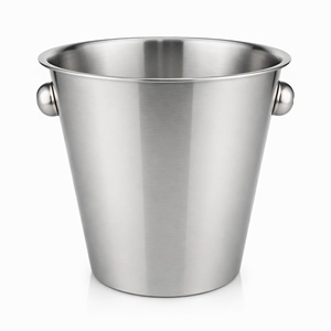 Premium Stainless Steel Wine Ice Bucket | Double Handle Beverage Chiller 2.5L Bar Party Champagne <b>Cooler</b> Bucket Silver Finish - Product Image 1