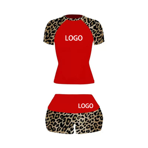 Conjunto de 2 Piezas para Mujer, Estilo Y2K, Verano, Estampado de Leopardo, Bloques de Color, Manga Corta, Pantalones Cortos con Cintura Plegable, Ropa Informal, Personalizado por el Fabricante - Product Image 4