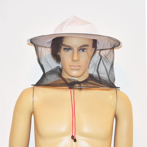 Voile d'apiculture blanc anti-abeilles avec filet facial ventilé en maille respirante, protection en polyester, coupe standard pour utilisation en salle blanche - Product Image 2