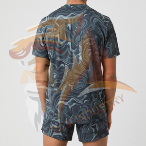 Customized Sublimation Printed High Quality Cheap Price Summer Wear T Shirt and Short <b>Sets</b> Best Selling Men <b>Twin</b> <b>Set</b> - Product Image 2