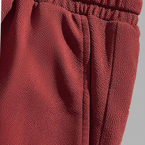 New Men's Summer Thin Quick Drying 100% Cotton Solid Sportswear Set with Short Sleeve <b>Top</b> and Sport Shorts - Product Image 6