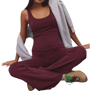 Camiseta sin Mangas Personalizada al por Mayor para Mujer, de Alta Calidad, Corte Regular, Informal, de Algodón y Poliéster, Transpirable, de Secado Rápido, Color Sólido, para Yoga - Product Image 3