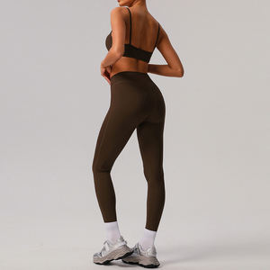 Ensemble de sport 2 pièces de haute qualité : soutien-gorge et leggings pour yoga et course à pied, taille élastique, grandes tailles - Product Image 2