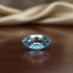 Piedra preciosa suelta de aguamarina natural con corte marquesa, color azul, para la elaboración de joyas. - Product Image 3