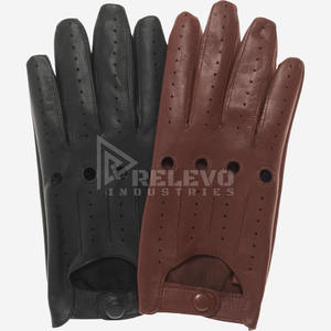 Guantes de Piel de Oveja Premium, Mitones de Cuero Genuino Suave, Cálidos para Invierno, Moda Motera, Marca Privada - Product Image 5