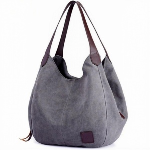 Luxury Washed <b>Canvas</b> Hobo <b>Bag</b> Vintage Style Letter Wedding Exhibition <b>Large</b> Capacity Shoulder Tote <b>Bag</b> for Women Custom Logo - Product Image 3