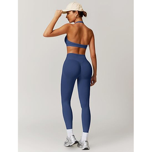 Conjunto de Yoga para Mujer: Sujetador Deportivo con Control de Vibraciones, Leggings de Cintura Alta, Paneles Estratégicos, Espalda Abierta, Nylon, Spandex, Alternativa Coolmax - Product Image 2