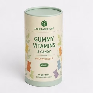 Custom Size Push Up Paper Tube Packaging for <b>Gummy</b> <b>Bear</b> Vitamins and Candy - Product Image 6