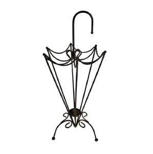 Support de rangement moderne en métal noir en forme de parapluie avec base ronde pour cannes et bâtons de marche - Vente en gros - Product Image 3