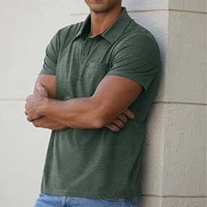 เสื้อโปโลผู้ชายผ้าเนื้อนุ่ม ระบายอากาศได้ดี แขนสั้น สไตล์ลำลอง คลาสสิก เหมาะสำหรับฤดูร้อน มีกระเป๋าเสื้อ - Product Image 3