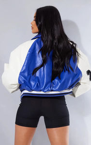 Chaqueta Varsity Personalizada de Lana Cortada, Impermeable, Transpirable, de Lino, Estilo Urbano, Bordada y Tejida para Mujer - ¡Oferta! - Product Image 5