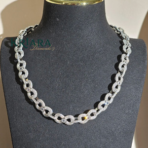 S925 Gold Plated Lab Grown Diamond Link <b>Chain</b> Necklace Hiphop Style Unisex Everyday Wear <b>Chains</b> Jewelry - Product Image 4