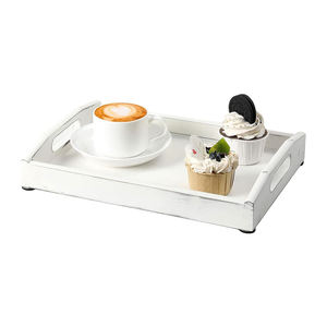 Plateau de service rectangulaire en bois de pin fait à la main de luxe avec poignées plateaux en bois durables pour la décoration intérieure service de nourriture nouveauté - Product Image 5