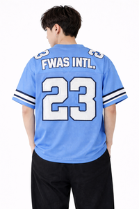 เสื้อเจอร์ซีย์อเมริกันฟุตบอลผู้ชายไซส์ใหญ่ สไตล์แฟชั่น ผ้าโพลีเอสเตอร์ตาข่าย เสื้อสตรีทแวร์กีฬา คอวี รับผลิตแบบ OEM ODM ขายส่ง - Product Image 6