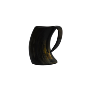 Taza de cuerno de búfalo de diseño elegante, de resina y madera, ideal para beber, con acabado natural y soporte. - Product Image 3