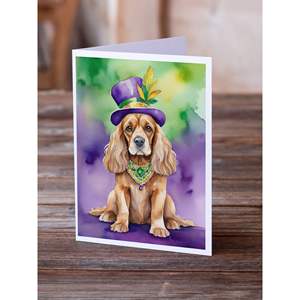 Paquete de tarjetas de felicitación Cocker Spaniel King of Mardi Gras 8 tarjetas de notas en blanco con sobres caprichosos de tamaño A7 5x7 incluidos - Product Image 2