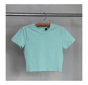New 2022 Women Custom Cotton Oversize Blank Plain Lose Fitting <b>Crop</b> <b>Top</b> t Shirts for Women - Product Image 2