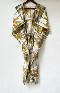 Vestido Kaftán sin Mangas de Algodón con Estampado Tropical, Informal, de Verano, para Mujer, Ropa de Playa, Ropa de Estar por Casa, Naaz Textile - Product Image 5