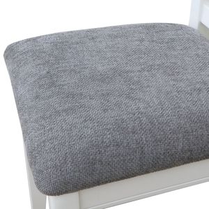 Set di sedie da pranzo in legno di AGODY 2 posti a sedere con cuscino grigio schienale in legno con finitura bianca per uso colazione e sala da pranzo - Product Image 3