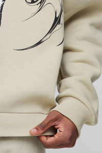 Sudadera con Capucha Unisex de Algodón Pesado con Estampado Gótico de Gran Escala y Cuello Extendido, Tallas Grandes, Personalizada, Más Vendida - Product Image 2