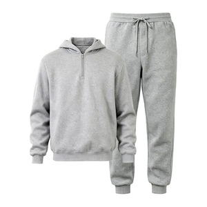 Men Track Suits 2 Piece Set Quarter Zip Hoodie Sweatpants Jogging Suits Causal <b>Athletic</b> Men's Sweatsuits - Product Image 1