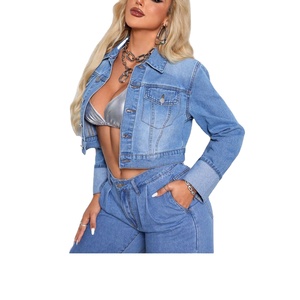 Veste en jean longue de haute qualité pour femmes OEM avec logo personnalisé tissé prix abordable du fournisseur bangladais - Product Image 1