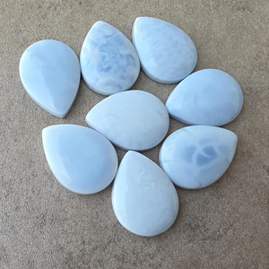 Natural Blue Opal Cabochon Teardrop Shape Calibrated Flat Back Gemstone, for Jewelry All Sizes Available - Product Image 2