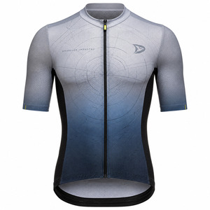 Maillot de cyclisme pour homme avec logo personnalisé OEM, sublimation, coupe aérodynamique, séchage rapide, fermeture éclair intégrale, avec poches arrière - Product Image 2