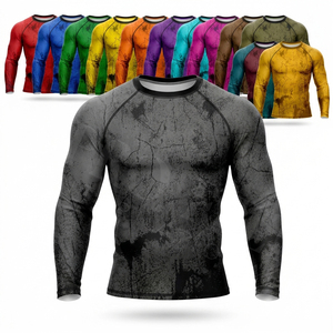 T-shirt de compression à manches longues pour Jiu Jitsu No-Gi, Rashguard d'entraînement de fitness, séchage rapide, extensible, hautement élastique - Product Image 1