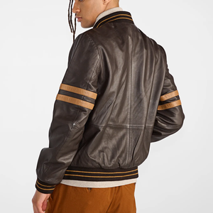 Veste d'hiver pour homme, style streetwear, fermeture éclair, en cuir de veau et doublure en polaire pour une tenue chaude - Product Image 3