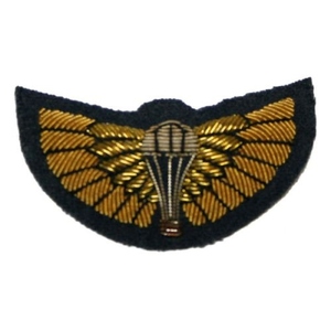 Gold Embroidered Wings <b>Patch</b> with Parachute Design <b>Sew</b>-<b>On</b> Nonwoven Felt Applique for Hat Blazer Cap - Product Image 1