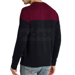Sudadera de Hombre con Bloques de Color, Cuello Redondo, Corte Regular, Tejido de Algodón, Informal, para Otoño, Transpirable, con Logotipo Frontal - Product Image 2