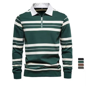 Wholesale High Quality Comfort Long Sleeve Polo <b>T</b>-<b>shirts</b> <b>Collar</b> Luxury Cotton Polo <b>Shirt</b> for Man Plus Size Men's Polo <b>Shirts</b> - Product Image 2