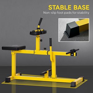 Macchina da Palestra Regolabile in Acciaio per Calf Raise con Seduta, Attrezzatura Gialla per Allenamento con Pesi - Product Image 5