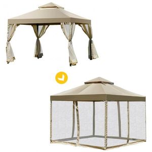 Gazebo e Pergola da Esterno 3x3 Metri a 2 Livelli Senza Viti - Product Image 4