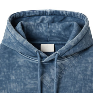 Nouveaux arrivages : sweats à capuche pour hommes en coton mélangé, lavage acide, logo personnalisé de haute qualité, faible MOQ. - Product Image 5