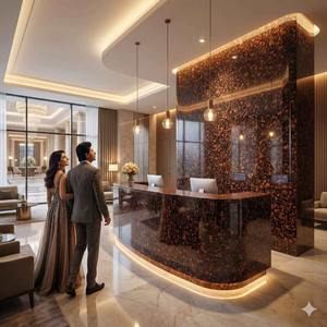 Dalles de granit brun clair de qualité supérieure pour comptoirs de cuisine, revêtements de sol, revêtements muraux et projets commerciaux, disponibles à la vente - Product Image 2