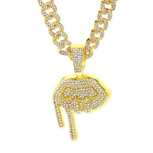 Full <b>Iced</b> <b>Out</b> Moissanite Diamond Pendant with Stainless Steel <b>Chain</b> Luxury Hip Hop Jewelry for Celebrity Styling and Parties - Product Image 1